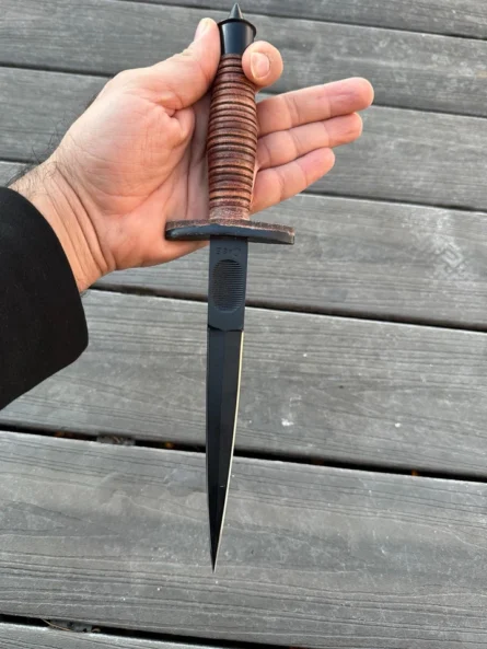 Case V-42 Stiletto Dagger - WWII Devil’s Brigade Commemorative Fighting Knife with Leather Sheath