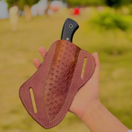 Handmade Leather Knife Sheath for Fixed Blade Knives, Pancake Sheath with Horizontal Carry Sheath for Hunting and Outdoor Use, Fits 4–6 Inch Blades